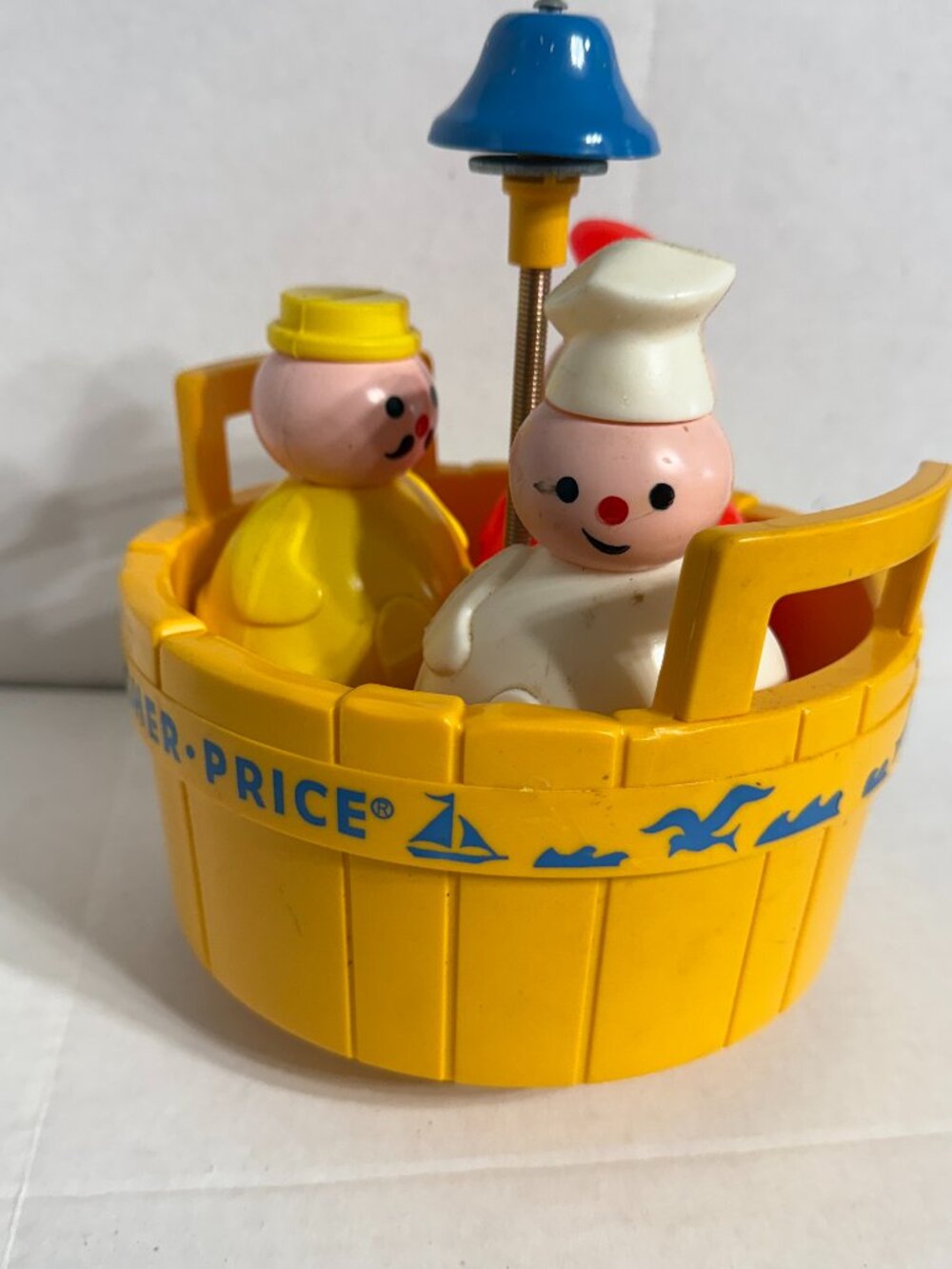Fisher Price Three Men In A Tub Toy Vintage Retro - Working Bell - Removeable